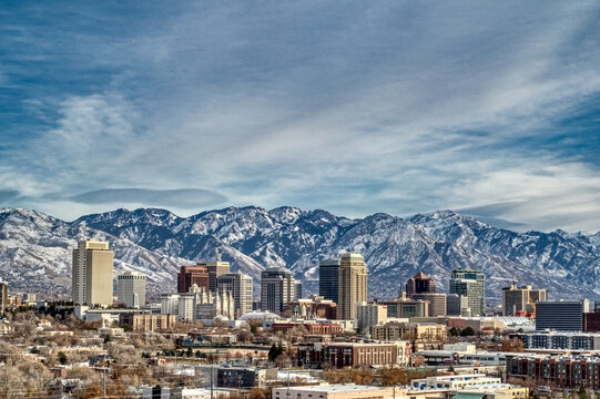 Mountains framing Salt Lake City, Utah